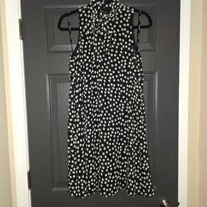 Calvin Klein Black and White Polka Dot Sleeveless Mini Dress